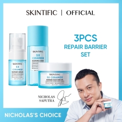 SKINTIFIC 3pcs Paket Skincare with toner - 4D Hyaluronic Acid (HA) Barrier Essence Toner & 5X Ceramide Barrier Moisturize Gel & 10%